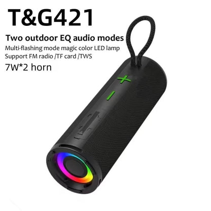 T&G TG-421 RGB BT Outdoor Waterproof Speakers(Silver) - Desktop Speaker by T&G | Online Shopping UK | buy2fix