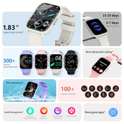 DM60+ 1.83 inch BT5.2 Smart Sport Watch, Support Bluetooth Call / Sleep / Blood Sugar / Blood Oxygen / Temperature / Heart Rate / Blood Pressure Health Monitor(Black) - Smart Watches by buy2fix | Online Shopping UK | buy2fix