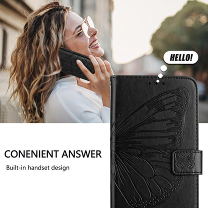 For Google Pixel 9 Pro XL Embossed Butterfly Leather Phone Case(Black) - Google Cases by buy2fix | Online Shopping UK | buy2fix