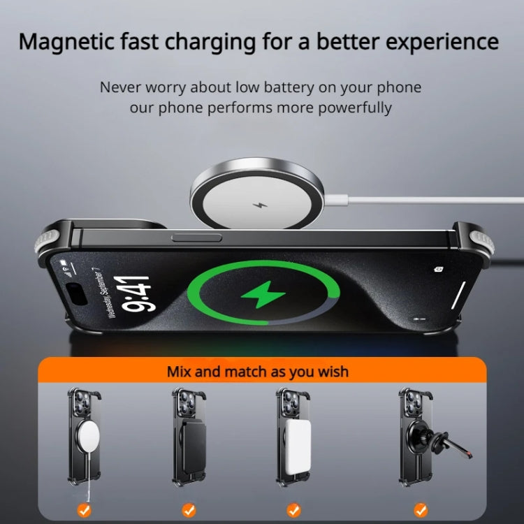 For iPhone 13 Pro MagSafe Magnetic Frameless Holder Phone Case(Black) - iPhone 13 Pro Cases by buy2fix | Online Shopping UK | buy2fix