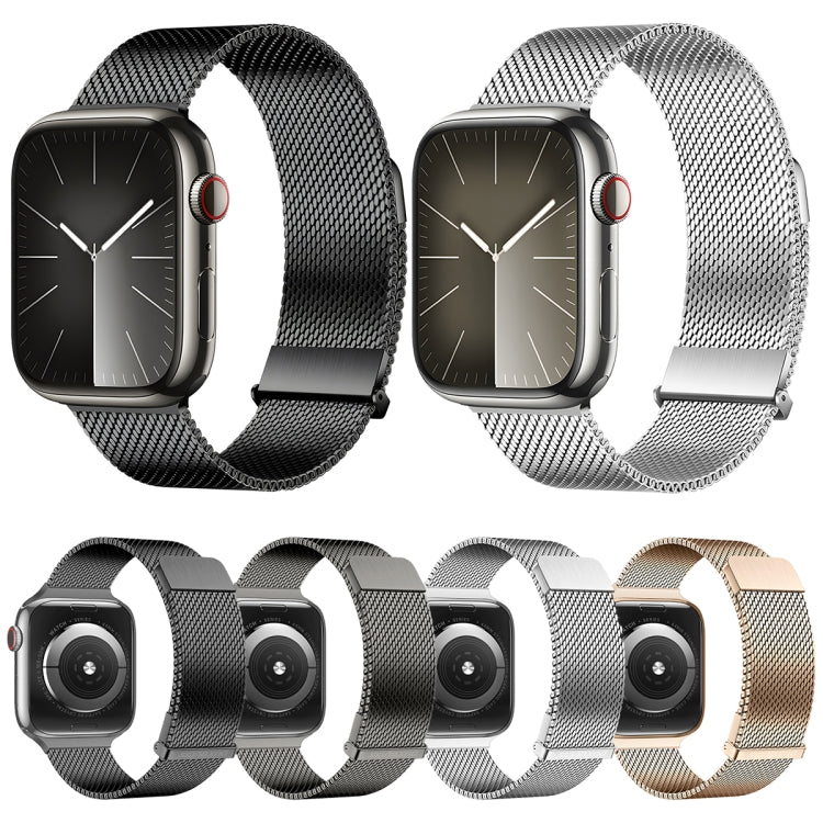 For Apple Watch Series 3 38mm DUX DUCIS Milanese Pro Series Stainless Steel Watch Band(Graphite) - Watch Bands by DUX DUCIS | Online Shopping UK | buy2fix