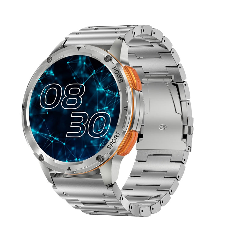 LEMFO AK59 1.43 inch AMLOED Round Screen Steel Strap Smart Watch(Silver) - Smart Watches by LEMFO | Online Shopping UK | buy2fix