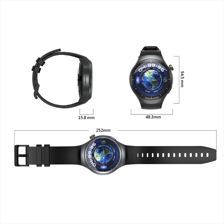 LEMFO DM80 1.43 inch AMOLED Round Screen Smart Watch Android 8.1, Specification:2GB+16GB(Black) - Android Watch by LEMFO | Online Shopping UK | buy2fix