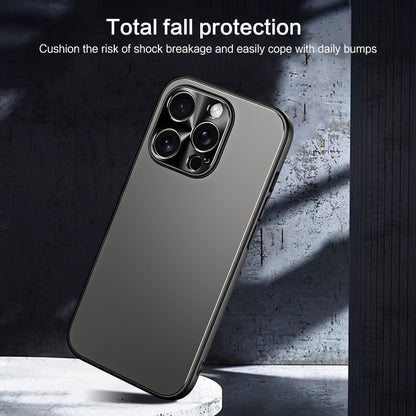 For iPhone 15 Pro R-JUST RJ-61 Electroplating Frosted TPU + PC Phone Case(Silver) - iPhone 15 Pro Cases by R-JUST | Online Shopping UK | buy2fix