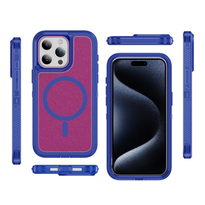 For iPhone 14 / 13 Guard Magsafe Magnetic Ring Matte Phone Case(Blue+Rose Red) - iPhone 14 Cases by buy2fix | Online Shopping UK | buy2fix