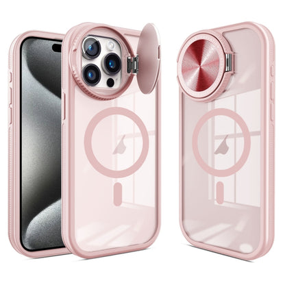 For iPhone 15 Pro Max Round Camshield MagSafe TPU Hybrid PC Phone Case(Pink) - iPhone 15 Pro Max Cases by buy2fix | Online Shopping UK | buy2fix