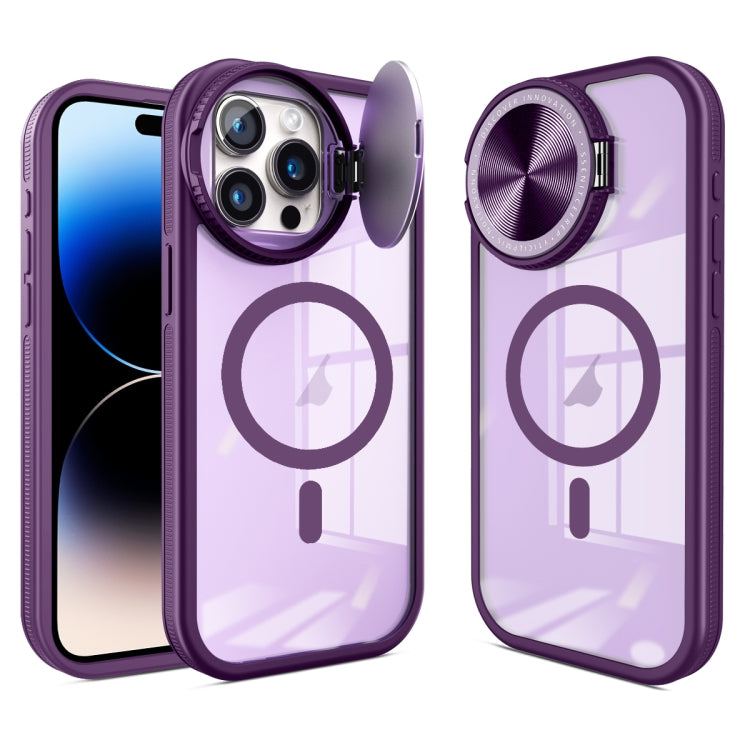For iPhone 14 Pro Max Round Camshield MagSafe TPU Hybrid PC Phone Case(Purple) - iPhone 14 Pro Max Cases by buy2fix | Online Shopping UK | buy2fix