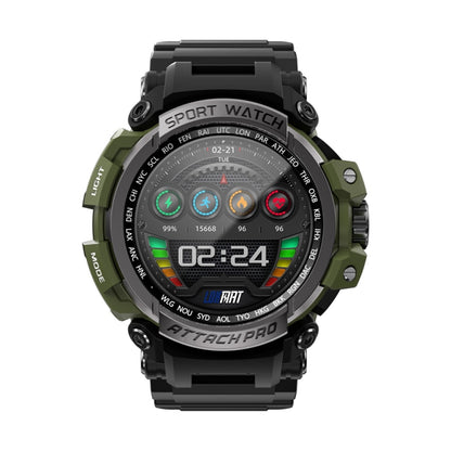 LOKMAT ATTACK 2 Pro 1.39 inch BT5.1 Smart Sport Watch, Support Bluetooth Call / Sleep / Heart Rate / Blood Pressure Health Monitor(Black Green) - Smart Watches by Lokmat | Online Shopping UK | buy2fix