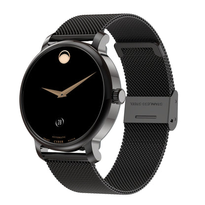 LEMFO LF35 1.43 inch AMOLED Round Screen Steel Strap Smart Watch Supports Blood Oxygen Detection(Black) - Smart Watches by LEMFO | Online Shopping UK | buy2fix