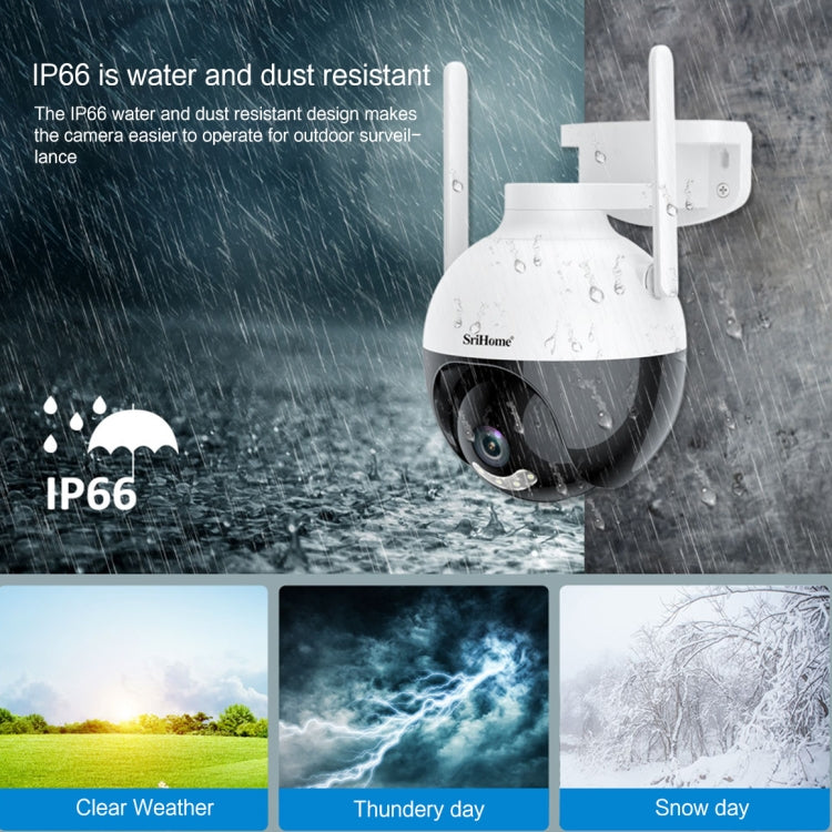 SriHome SH045 2MP DC5V IP66 Waterproof AI Auto Tracking Night Vision WiFi HD Camera(EU Plug) - Wireless Camera by SriHome | Online Shopping UK | buy2fix