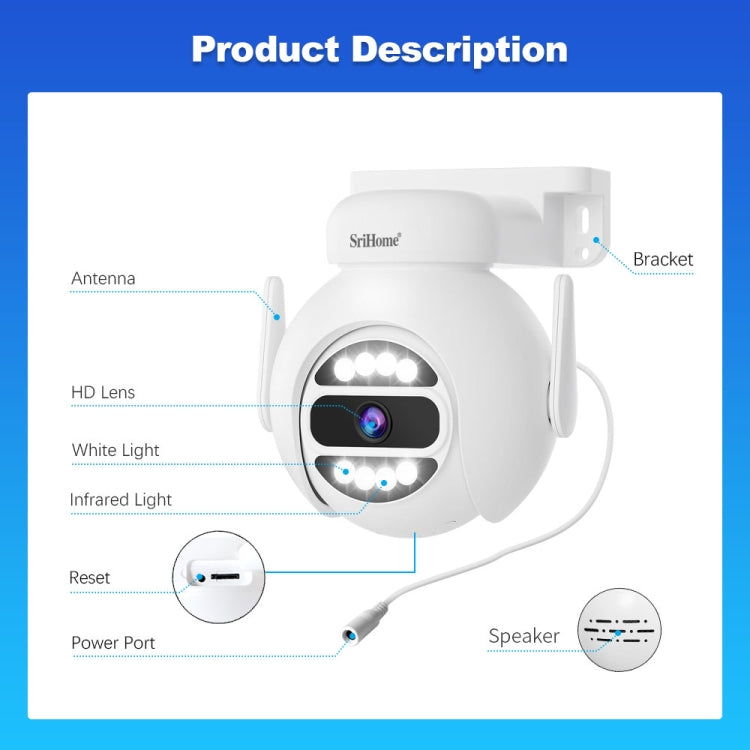 SriHome NVS001E-IPC047 Ultra HD 4 Channel WiFi Network Video Recorder Set(EU Plug) - Video Recorder Kit by SriHome | Online Shopping UK | buy2fix