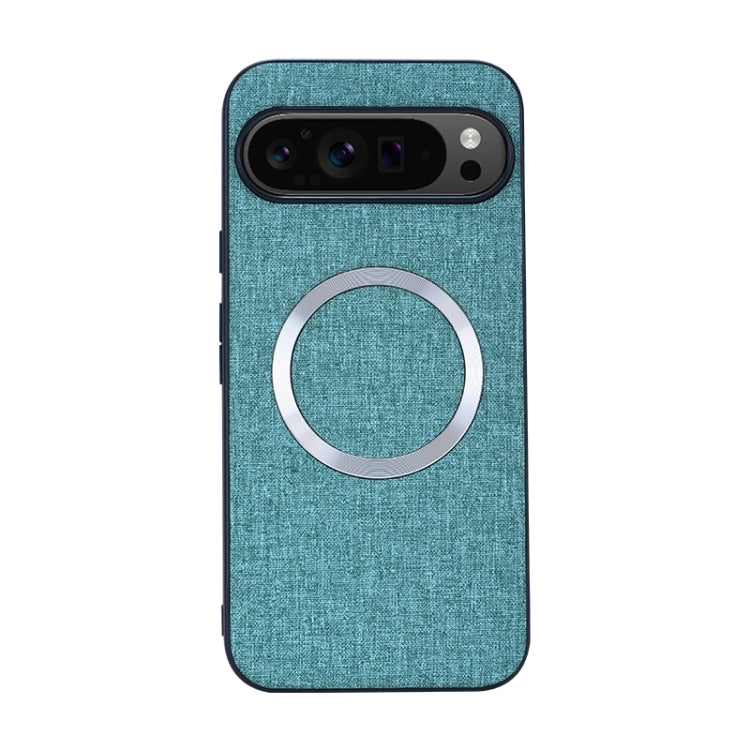 For Google Pixel 9 CD Magnetic Ring Cloth Texture PU Phone Case(Blue) - Google Cases by buy2fix | Online Shopping UK | buy2fix