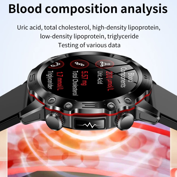 ET482 1.43 inch AMOLED Screen Sports Smart Watch Support Bluethooth Call /  ECG Function(Red Silicone Band) - Smart Watches by buy2fix | Online Shopping UK | buy2fix