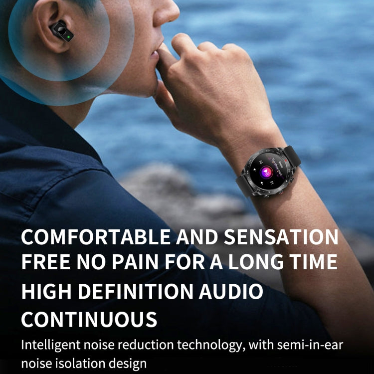 LEMFO T95 1.52 inch IPS Screen 2 in 1 Bluetooth Earphone Smart Watch Support Health Monitoring(Black) - Smart Watches by LEMFO | Online Shopping UK | buy2fix