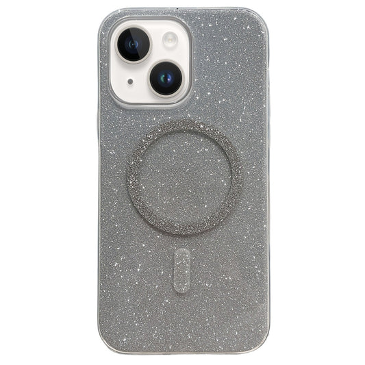 For iPhone 15 Glitter MagSafe Magnetic TPU Phone Case(Silver) - iPhone 15 Cases by buy2fix | Online Shopping UK | buy2fix