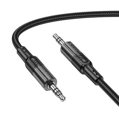 hoco UPA27 Crystal Clear AUX 3.5mm to 3.5mm Audio Adapter Cable(Black) - Video & Audio Cable by hoco | Online Shopping UK | buy2fix