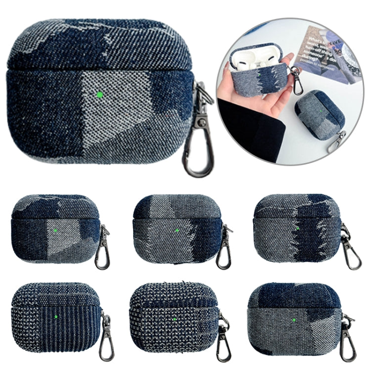 For AirPods 3 Stitching Denim Cloth Bluetooth Earphone Protective Case(Light Color Lightning) - For AirPods 3 by buy2fix | Online Shopping UK | buy2fix