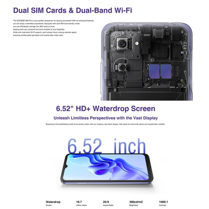 [HK Warehouse] DOOGEE N50 Pro, 8GB+256GB, Side Fingerprint, 6.52 inch Android 13 Spreadtrum T606 Octa Core 1.6GHz, Network: 4G, OTG(Purple) - DOOGEE by DOOGEE | Online Shopping UK | buy2fix