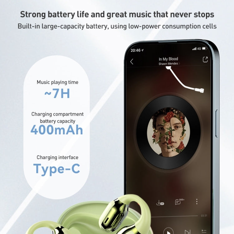 ZGA Symphony GS09S Air Conduction TWS Bluetooth Earphone(Green) - TWS Earphone by ZGA | Online Shopping UK | buy2fix
