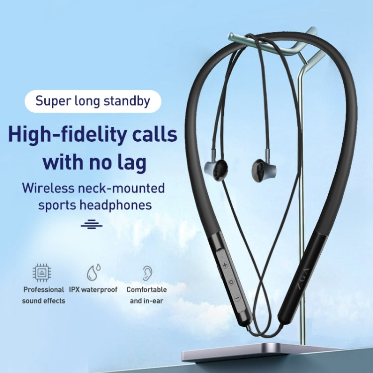ZGA SP02 Neck-mounted Sports Bluetooth Earphone(Black) - Neck-mounted Earphone by ZGA | Online Shopping UK | buy2fix