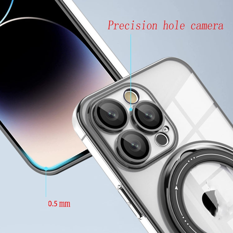 For iPhone SE 2022 / 2020 / 8 / 7 Electroplating MagSafe 360 Degree Rotation Holder Shockproof Phone Case(Black) - iPhone SE 2022 / 2020 / 8 / 7 Cases by buy2fix | Online Shopping UK | buy2fix