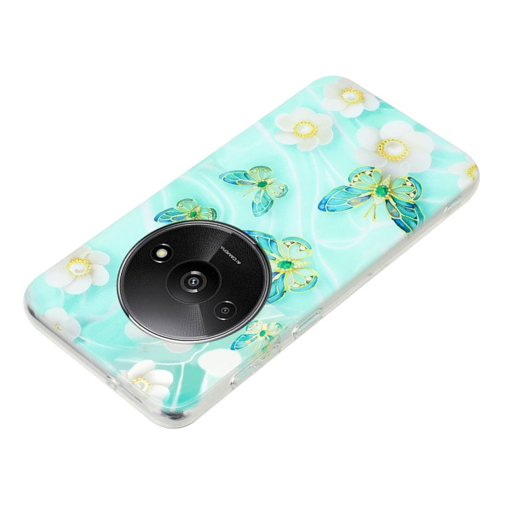 For Xiaomi Redmi A3 Colorful Painting Pattern TPU Phone Case(Butterflies) - Xiaomi Cases by buy2fix | Online Shopping UK | buy2fix