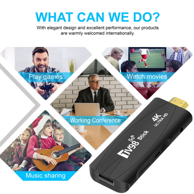 TV98 Rockchip 3228A Quad Core 4K HD Bluetooth Android TV Stick, RAM:4GB+32GB(US Plug) - Android TV Sticks by buy2fix | Online Shopping UK | buy2fix