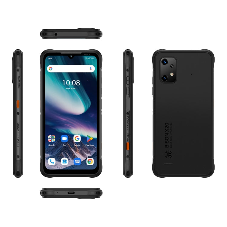 UMIDIGI BISON X20, 6GB+128GB , Face ID & Side Fingerprint Identification, 6.53 inch Android 13 MediaTek Helio P60 Octa Core, Network: 4G(Graphite Black) - UMIDIGI by UMIDIGI | Online Shopping UK | buy2fix