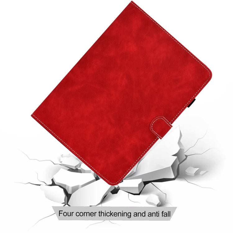 For Lenovo Tab M11 / Xiaoxin Pad 11 2024 Stitching Cowhide Texture Smart Leather Tablet Case(Red) - Lenovo by buy2fix | Online Shopping UK | buy2fix