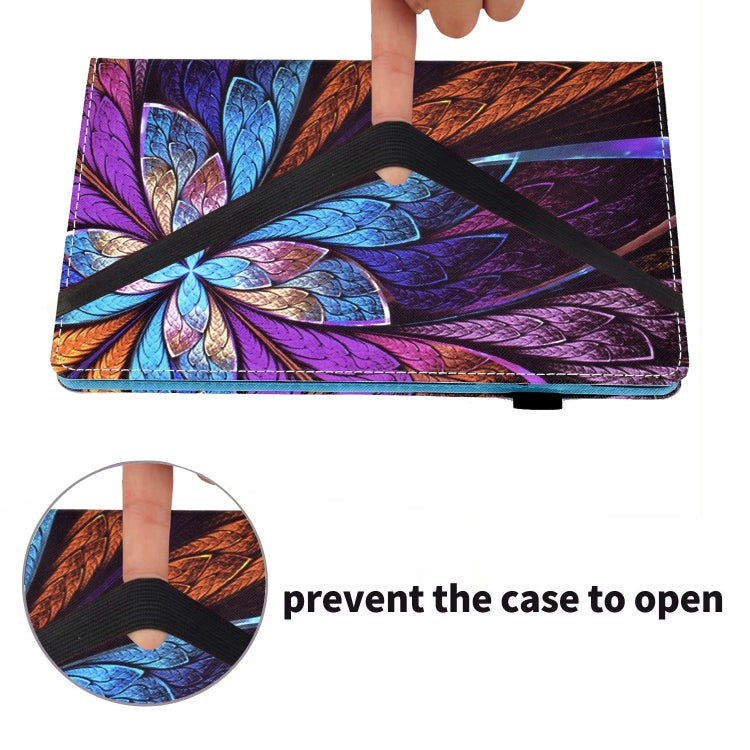 For Lenovo Tab M11 / Xiaoxin Pad 11 2024 Colored Drawing Stitching Elastic Band Smart Leather Tablet Case(Colorful Flower) - Lenovo by buy2fix | Online Shopping UK | buy2fix