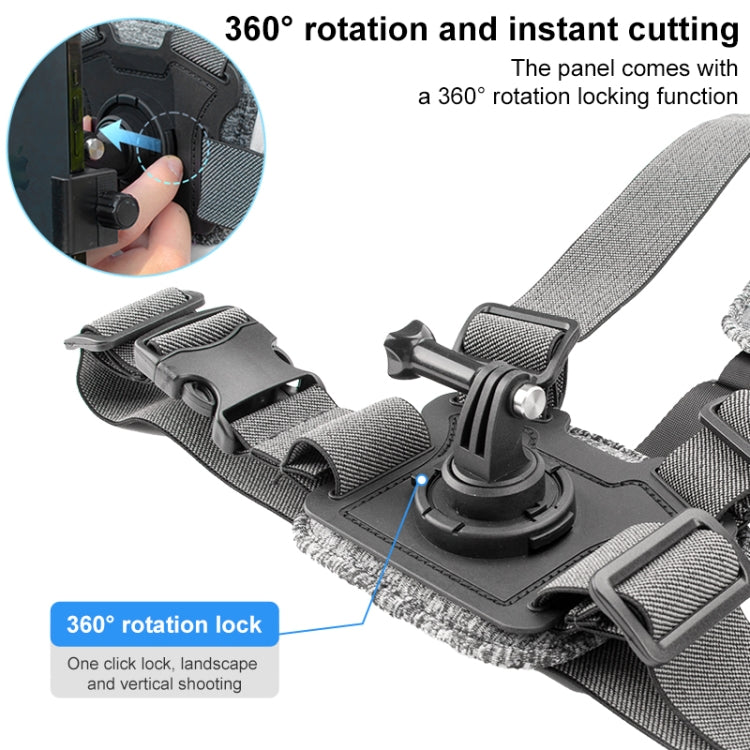 6 in 1 Phone Clamp Adjustable Body Mount Belt Chest Strap with Mount & Screw(Grey) - Chest Belt by RUIGPRO | Online Shopping UK | buy2fix