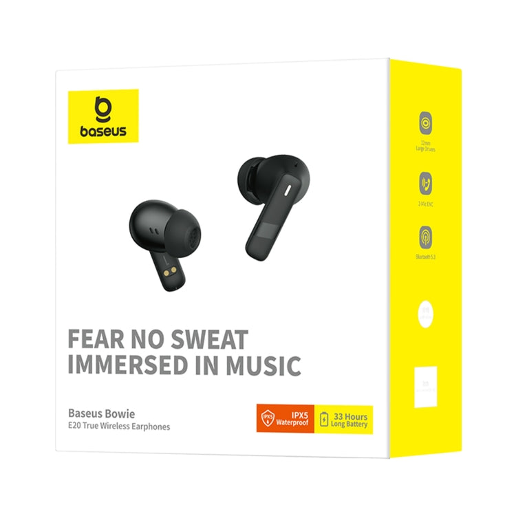 Baseus Bowie E20 True Wireless Earphones(Stellar Black) - Bluetooth Earphone by Baseus | Online Shopping UK | buy2fix