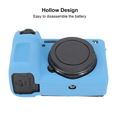 For Sony ILCE-6700 / A6700 Litchi Texture Soft Silicone Protective Case(Blue) - Protective Case by buy2fix | Online Shopping UK | buy2fix