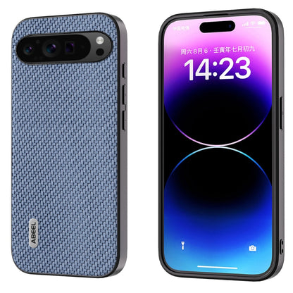 For Google Pixel 9 Pro ABEEL Carbon Fiber Texture Protective Phone Case(Light Blue) - Google Cases by buy2fix | Online Shopping UK | buy2fix