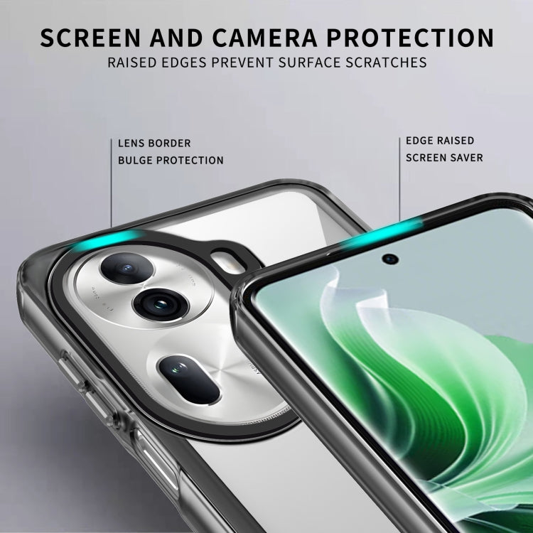 For OPPO Reno11 Global Transparent Acrylic + TPU Shockproof Phone Case(Transparent Black) - Reno11 Cases by buy2fix | Online Shopping UK | buy2fix