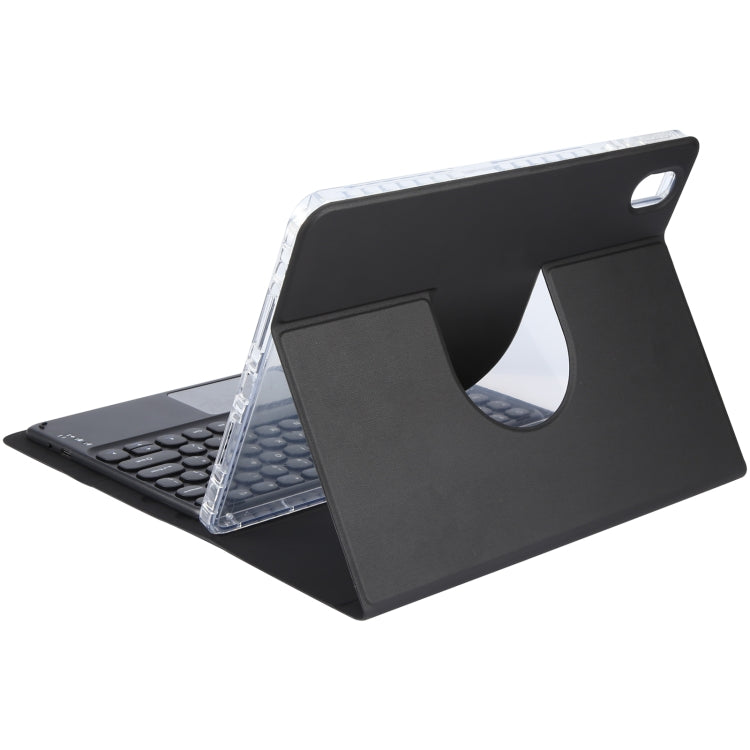 For Huawei MatePad Air 11.5 Round Button Bluetooth Keyboard Rotatable Holder Leather Case with Touchpad(Black) - Huawei Keyboard by buy2fix | Online Shopping UK | buy2fix