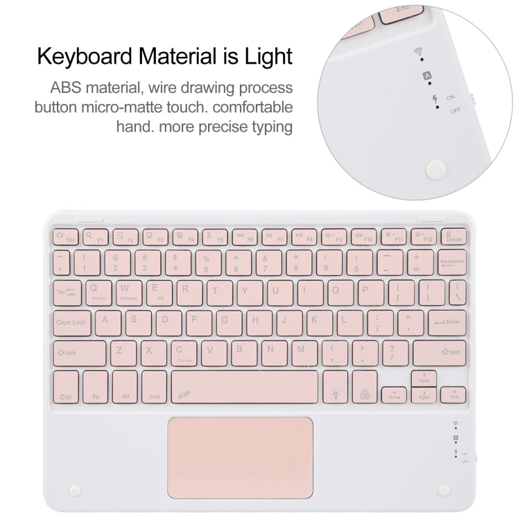 For Huawei MatePad 11 2023 / 2021 Square Button Bluetooth Keyboard Rotatable Holder Leather Case with Touchpad(Rose Gold) - Huawei Keyboard by buy2fix | Online Shopping UK | buy2fix