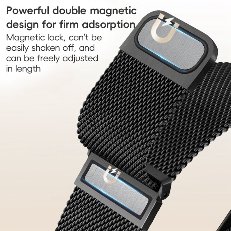 For Apple Watch SE 44mm ZGA Milanese Magnetic Metal Watch Band(Black) - Watch Bands by ZGA | Online Shopping UK | buy2fix