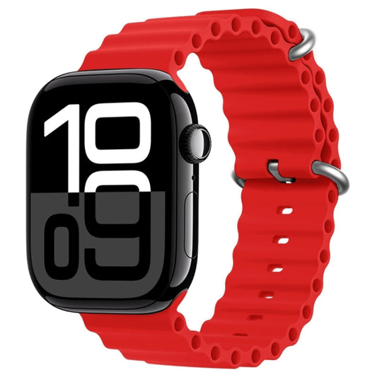 For Apple Watch Series 10 46mm ZGA Ocean Silicone Watch Band(Red) - Watch Bands by ZGA | Online Shopping UK | buy2fix