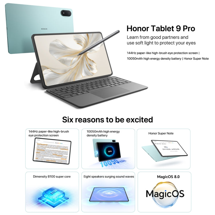 Honor Pad 9 Pro 12.1 inch WiFi, 12GB+256GB, MagicOS 8.0 Dimensity 8100 Octa Core, Not Support Google Play(Grey) - Huawei by Huawei | Online Shopping UK | buy2fix