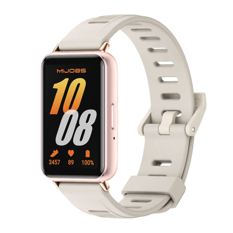 For Samsung Galaxy Fit 3 Mijobs Flat Hole Silicone Watch Band(Grey+Rose Gold) - Watch Bands by MIJOBS | Online Shopping UK | buy2fix