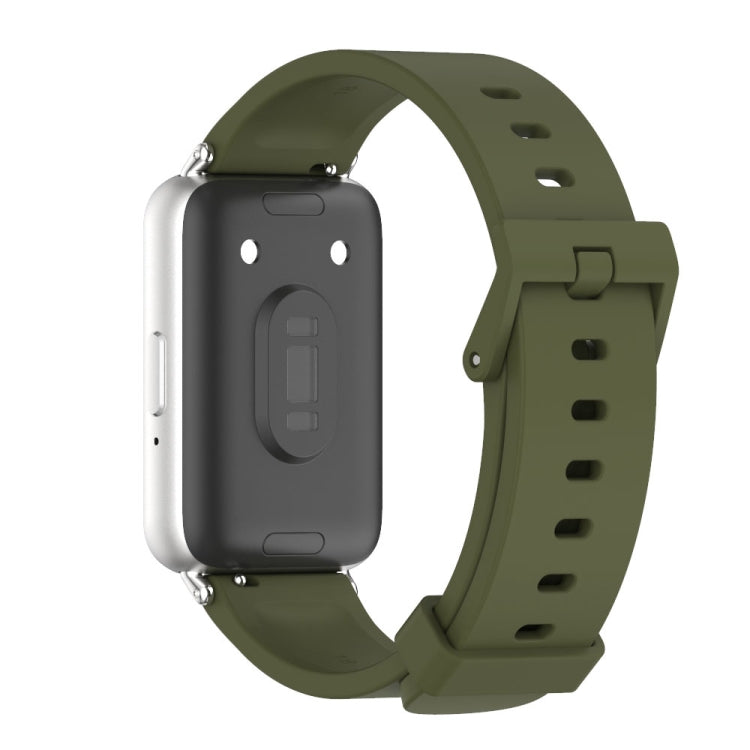 For Samsung Galaxy Fit 3 Mijobs Silicone Watch Band(Army Green+Silver) - Watch Bands by MIJOBS | Online Shopping UK | buy2fix