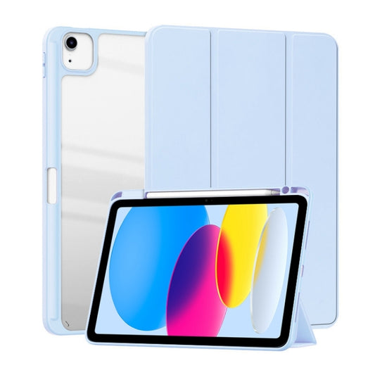 For iPad 10th Gen 10.9 2022 ZGA Tri-Fold Voltage Smart Leather Tablet Case(Ice Blue) - iPad 10th Gen 10.9 Cases by ZGA | Online Shopping UK | buy2fix