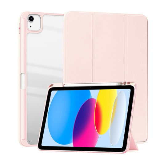 For iPad 10th Gen 10.9 2022 ZGA Tri-Fold Voltage Smart Leather Tablet Case(Pink) - iPad 10th Gen 10.9 Cases by ZGA | Online Shopping UK | buy2fix