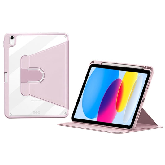 For iPad 10th Gen 10.9 2022 ZGA Tri-Fold 360 Rotation Smart Leather Tablet Case(Pink) - iPad 10th Gen 10.9 Cases by ZGA | Online Shopping UK | buy2fix