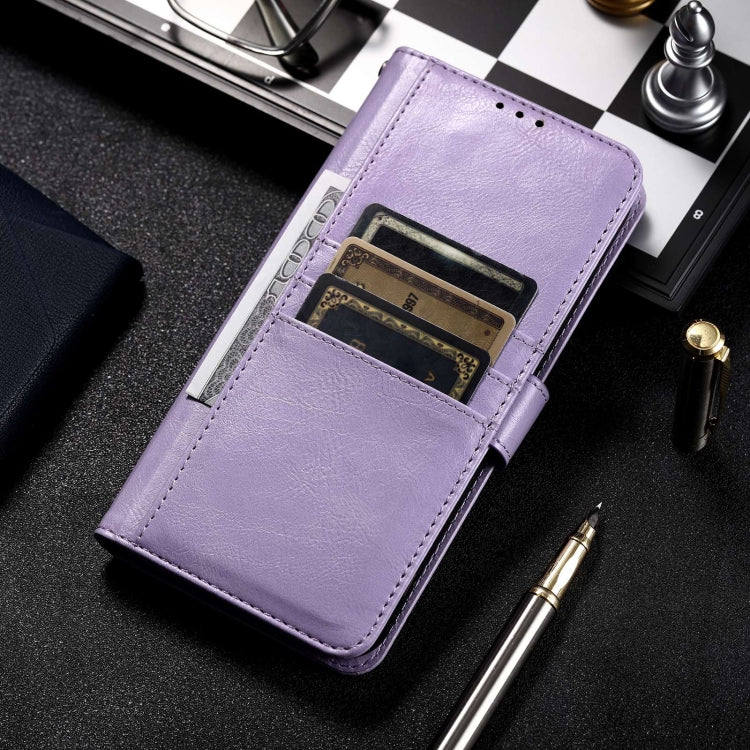 For Motorola Moto G Power 2024 Simple 6-Card Wallet Leather Phone Case(Purple) - Motorola Cases by buy2fix | Online Shopping UK | buy2fix