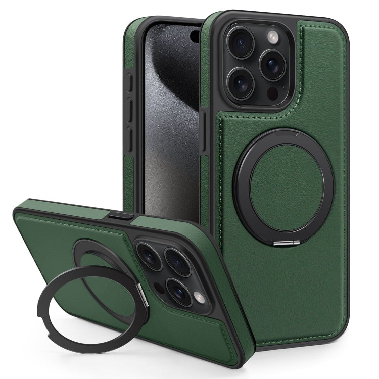 For iPhone 15 Pro Yashi 360 Degree Rotating MagSafe Bracket Phone Case(Dark Green) - iPhone 15 Pro Cases by buy2fix | Online Shopping UK | buy2fix