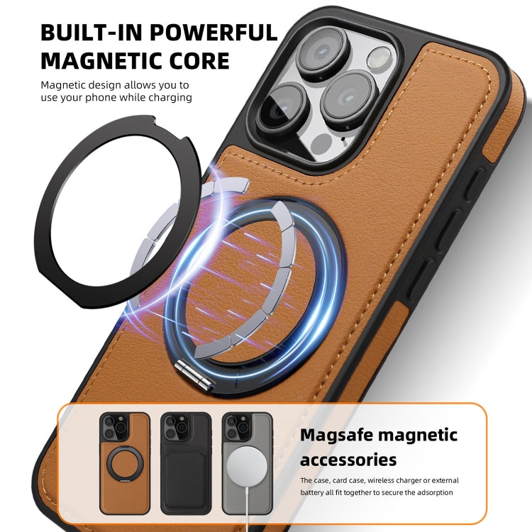 For iPhone 15 Pro Max Yashi 360 Degree Rotating MagSafe Bracket Phone Case(Grey) - iPhone 15 Pro Max Cases by buy2fix | Online Shopping UK | buy2fix