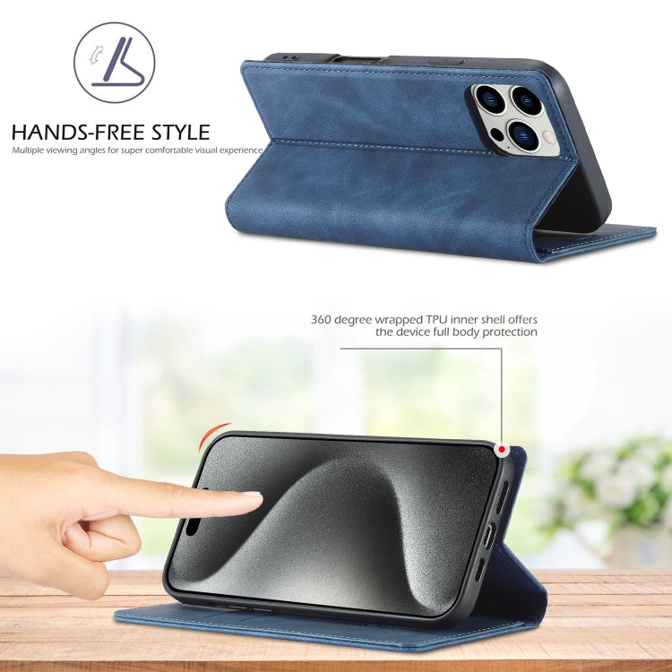 For iPhone 16 Pro Max LC.IMEEKE Strong Magnetism Microfiber Leather Phone Case(Blue) - iPhone 16 Pro Max Cases by LC.IMEEKE | Online Shopping UK | buy2fix