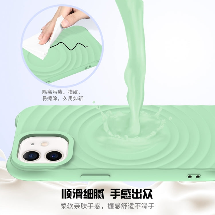 For iPhone 12 mini Wave Texture MagSafe Magnetic Liquid Silicone Phone Case(Green) - iPhone 12 mini Cases by buy2fix | Online Shopping UK | buy2fix